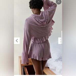 Out From Under Lizzie Ruffle Hoodie in Lavender Top | Size S